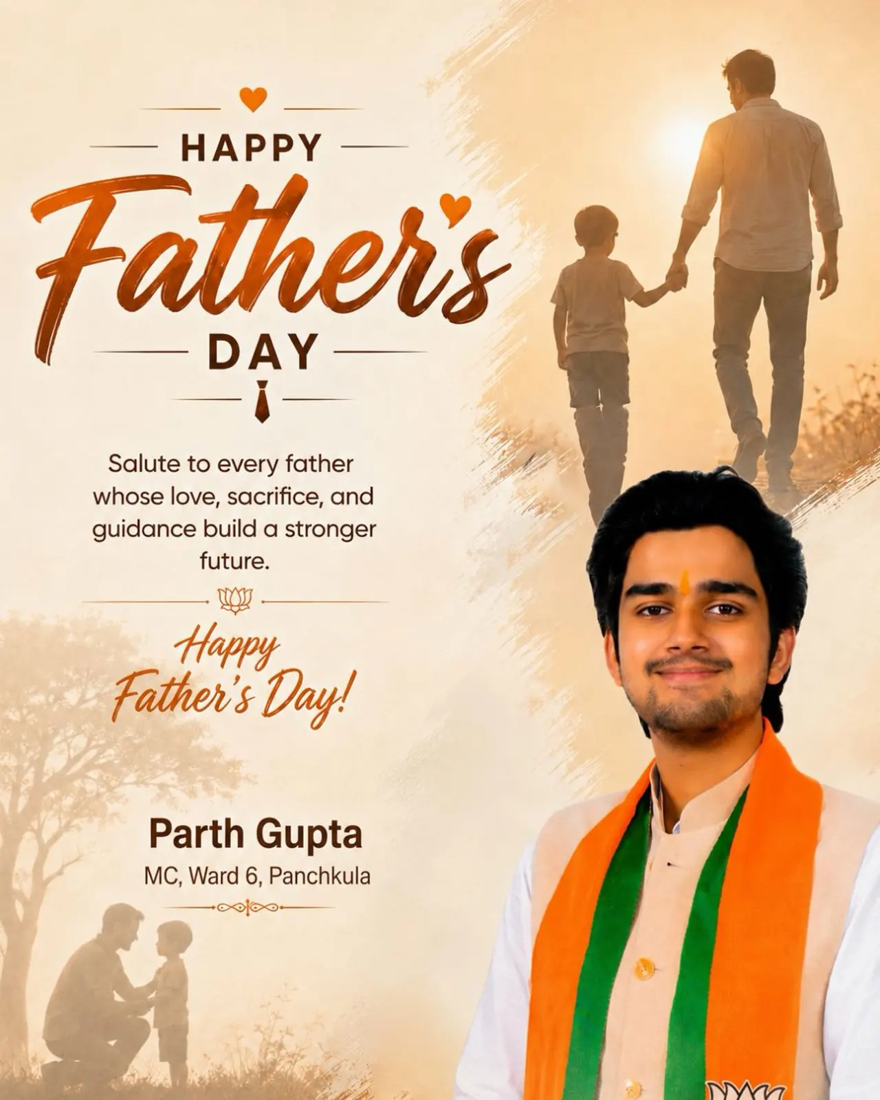 Councillor Parth Gupta Extends Father's Day Greetings to Panchkula
